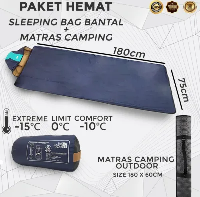 PAKET HEMAT Sleeping Bag Bantal Plus Matras Camping Sleeping bed perlengkapan camping