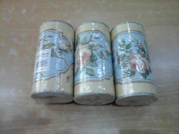 PROMO wallpaper border dengan sticker ukuran 7,5mtr motif bunga berwarna - JeSgSvLa