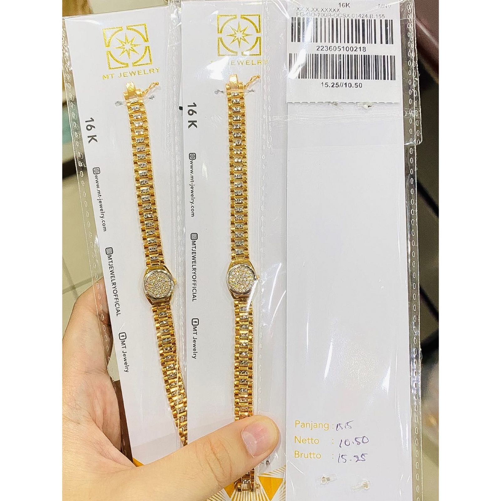 Gelang emas asli kadar 70 16k branded CD sisik naga jam rantai