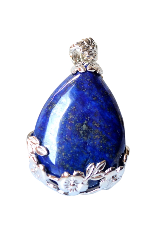 Women Angel Tears Water Drop Semi-Precious Gemstones Pendant -Blue sandstone