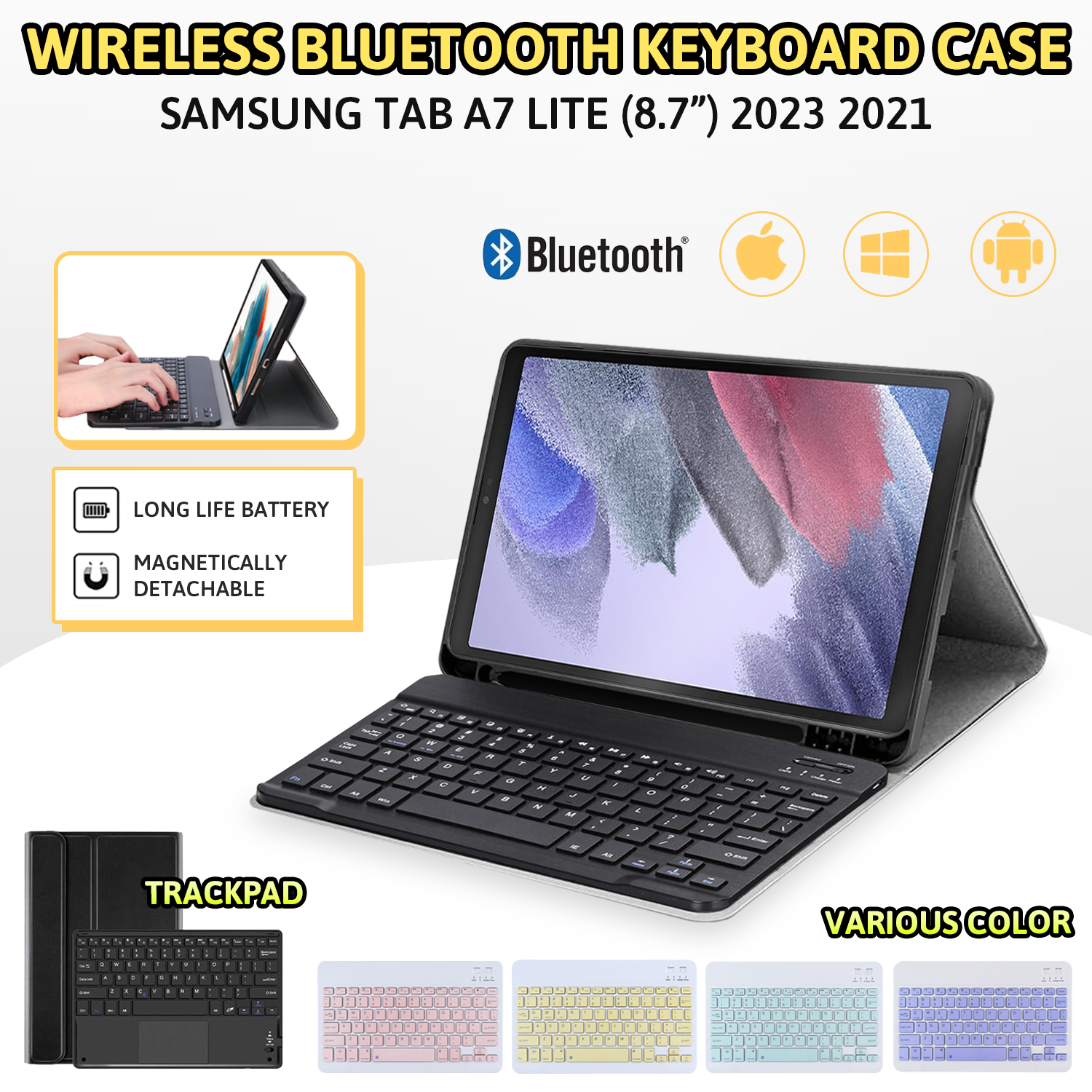 Samsung Galaxy Tab A7 Lite Tastatur ONESOS - Keyboard Case Samsung Galaxy Tab A7 Lite 8.7 inch 2021 2023