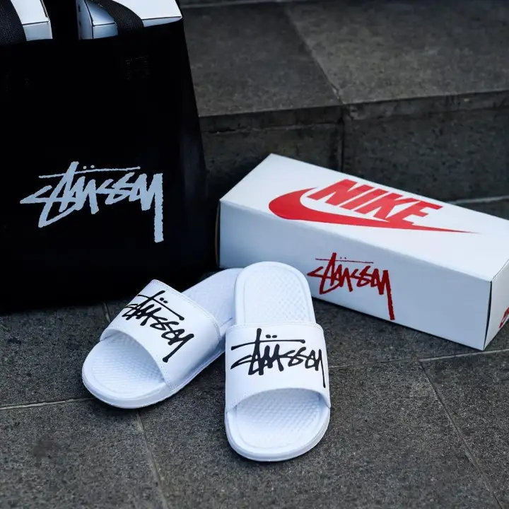 stussy x benassi slides