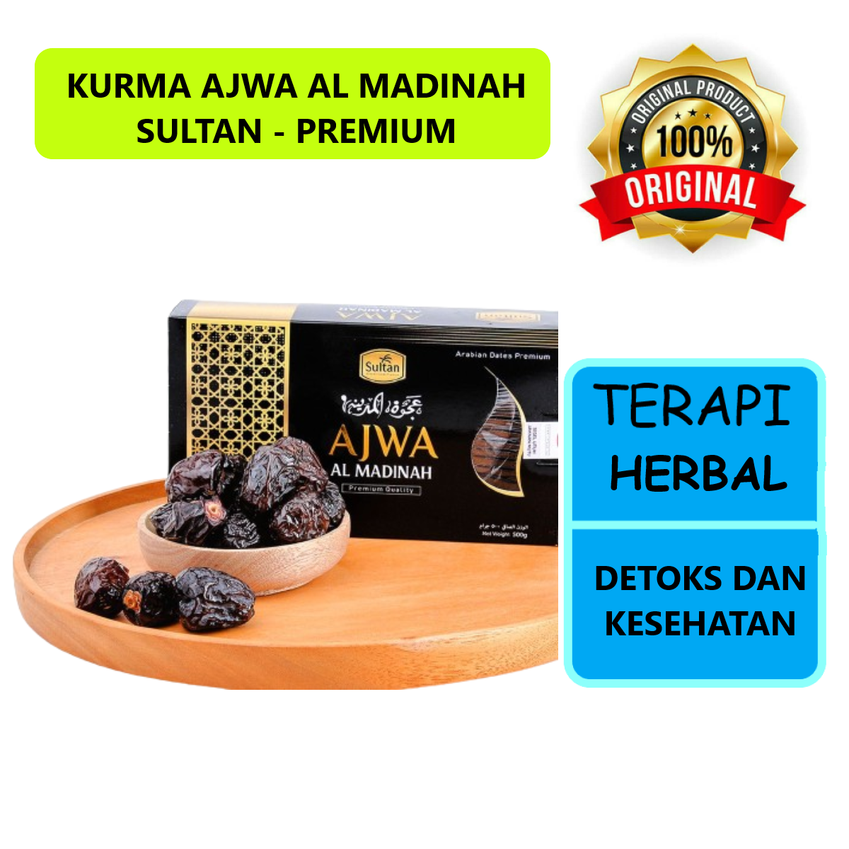 HERBAL ASLI ORIGINAL Kurma Ajwa Al Madinah SULTAN Annabawy Kurma Nabi ...