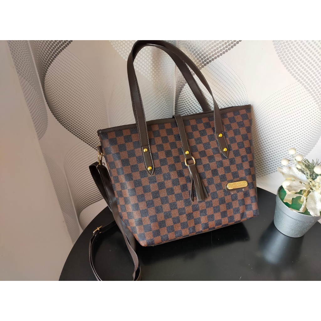 SALE ! TAS WANITA HANDBAG LV TOTE EVELYN SUPER QUALITY IMPORT BATAM