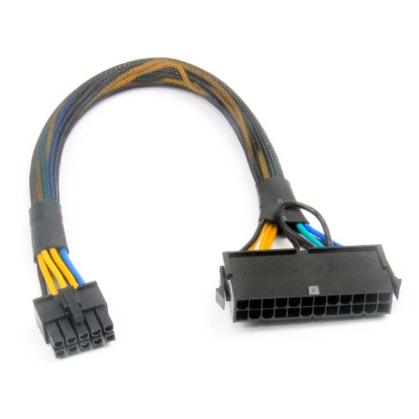 24 Pin to 10 Pin ATX PSU Main Power Adapter Braided Sleeved Cable for IBM for Lenovo PC and Servers 12-Inch(30cm)