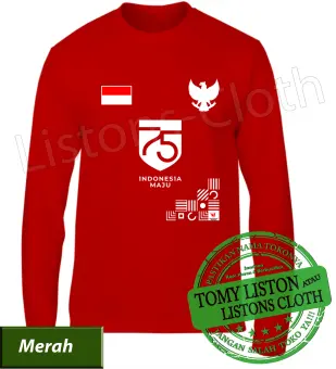 Kaos Hut Ri 75 Tahun Baju Kemerdekaan Indonesia Lengan Panjang Lazada Indonesia