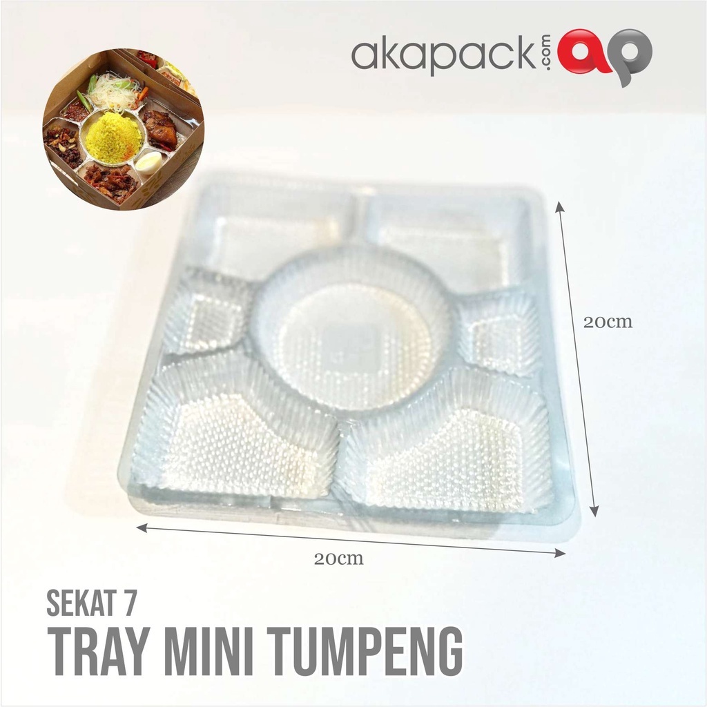 Tray Mika Plastik Sekat 7 / Tray Mika Dalam Dus uk 20x20 isi 100pc ...