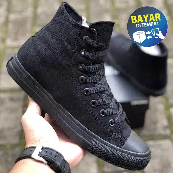 SEPATU CONVERSE0205 ALL STAR SNEACKERS PRIA DAN WANITA CHUCK TAYLOR DAINTY HIGH FULL BLACK TERMURAH