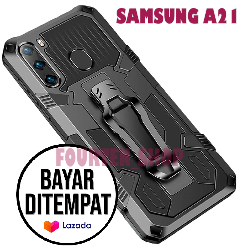 Casing Armor Samsung Galaxy A21 Casing Armor Terbaru Sarung Hp Pelindung Dengan Sandaran 3555