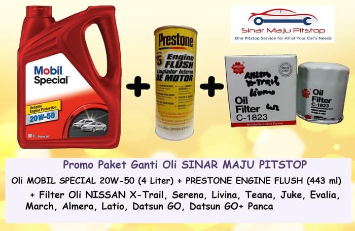 Paket Oli NISSAN EVALIA & MARCH - MOBIL SPECIAL 20W50 & FLUSH & FILTER
