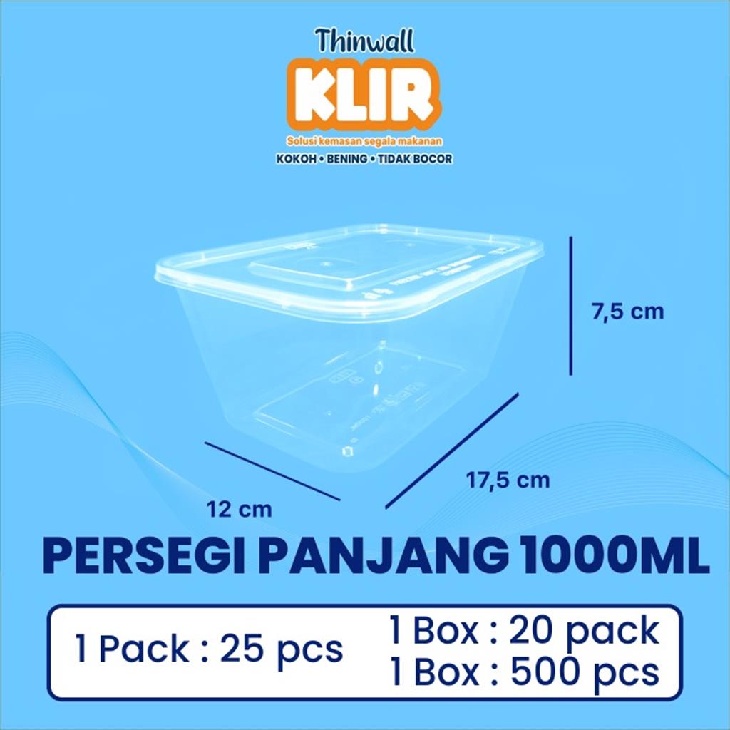 Thinwall Klir Rectangle 1000 Ml Persegi Panjang Lazada Indonesia