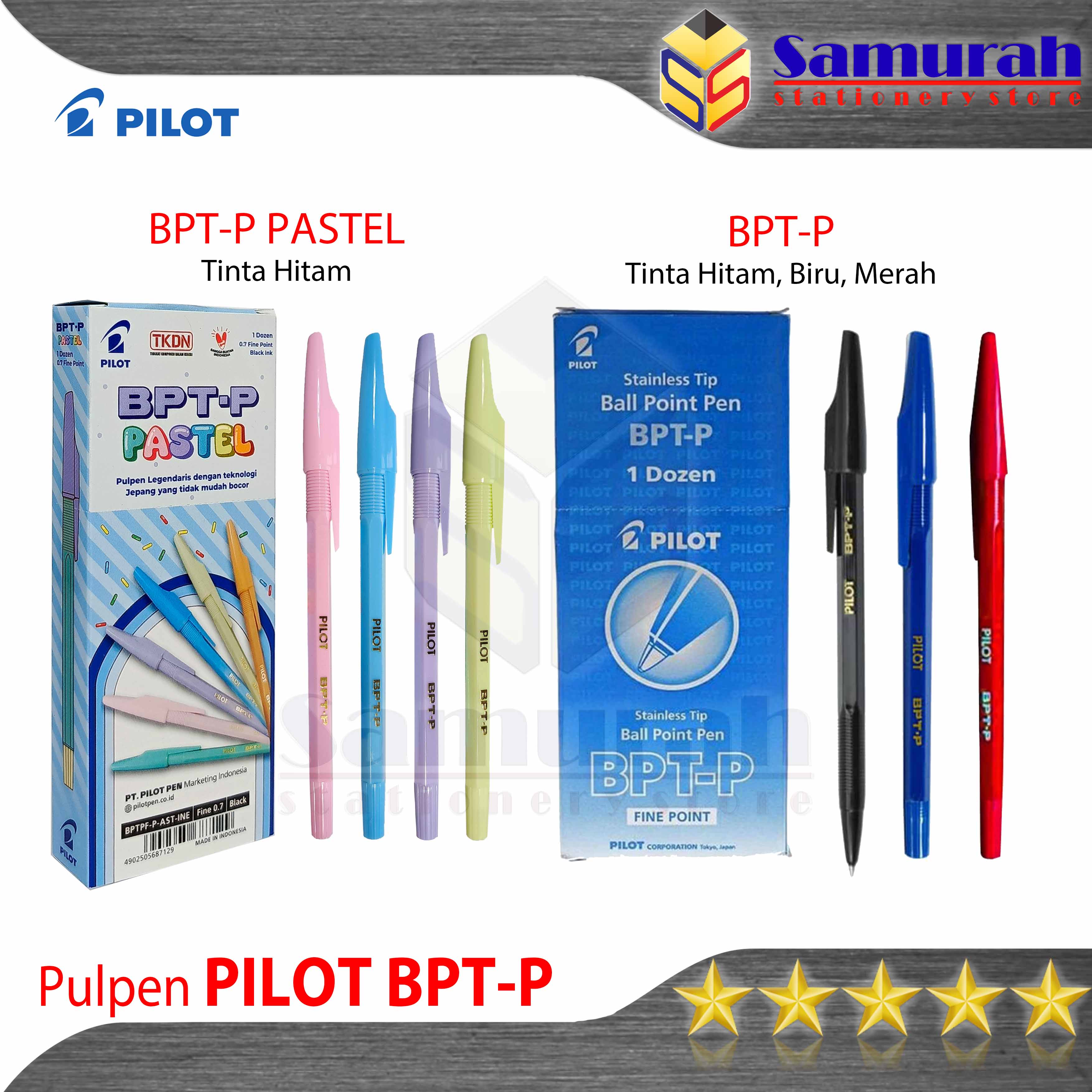 Ballpoint Pilot BPT-P Fine Point Pulpen BPTP Asli Original Pen