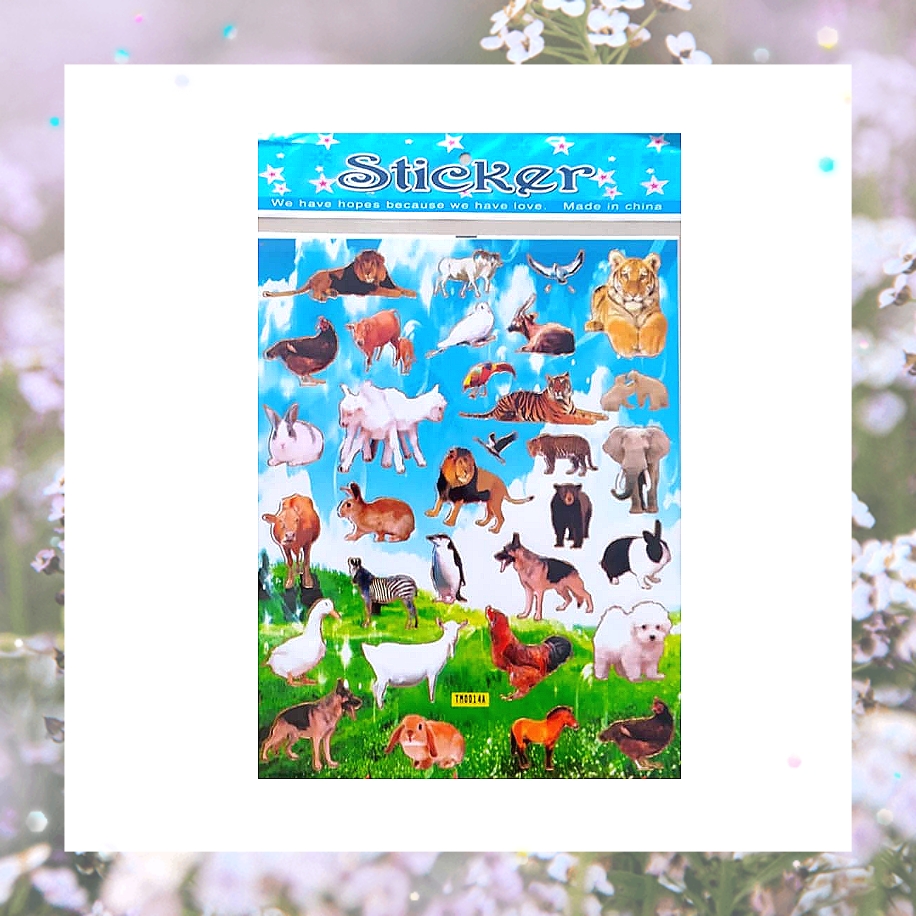 Gambar Tempel Laser Sticker Stiker Laser Anak Karaker Kartun Hewan