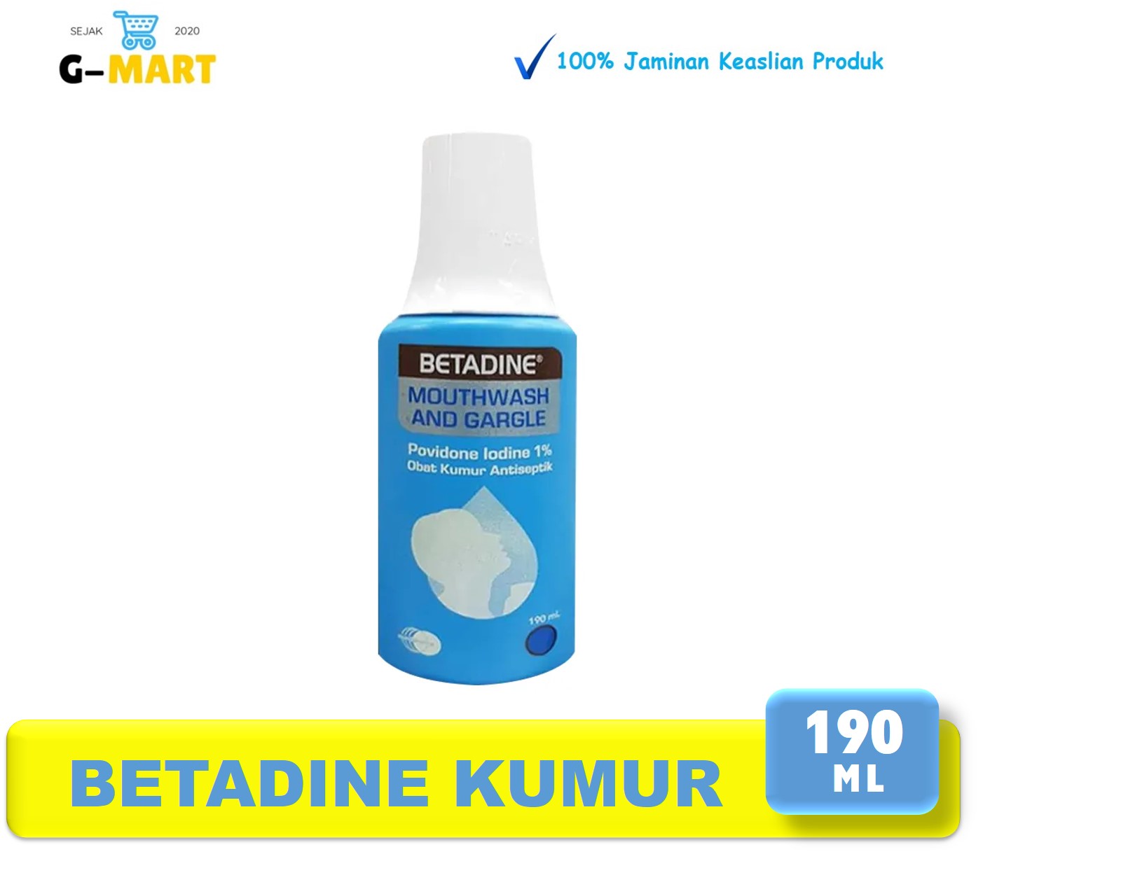 Betadine Mouthwash & Gargle 190ml [ 1 Botol] Betadin Kumur 190ml [1