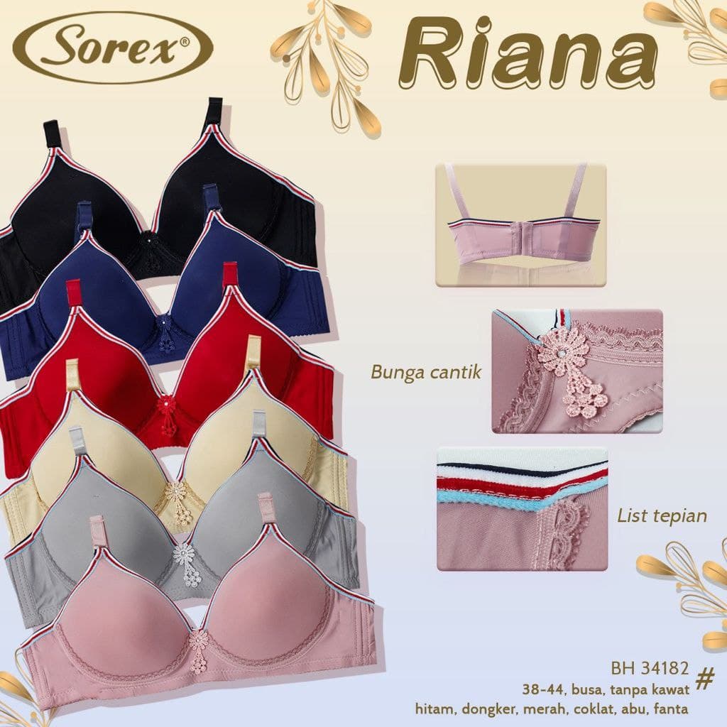 BRA/BH Sorex Motif Cantik , Tanpa Kawat, Busa Cup B-C