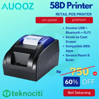 AUQOZ 58mm Bluetooth Thermal Printer AQ-58D - Printer POS Kasir PPOB Seri Zjiang Panda PRJ-58D