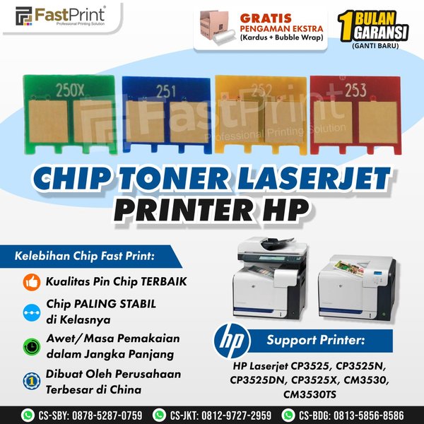 Murah CHIP TONER CARTRIDGE CE253A MAGENTA PRINTER HP LASERJET CP3525  CP3525N CP3525DN CP3525X CM3530 CM3530TS Keren | Lazada Indonesia