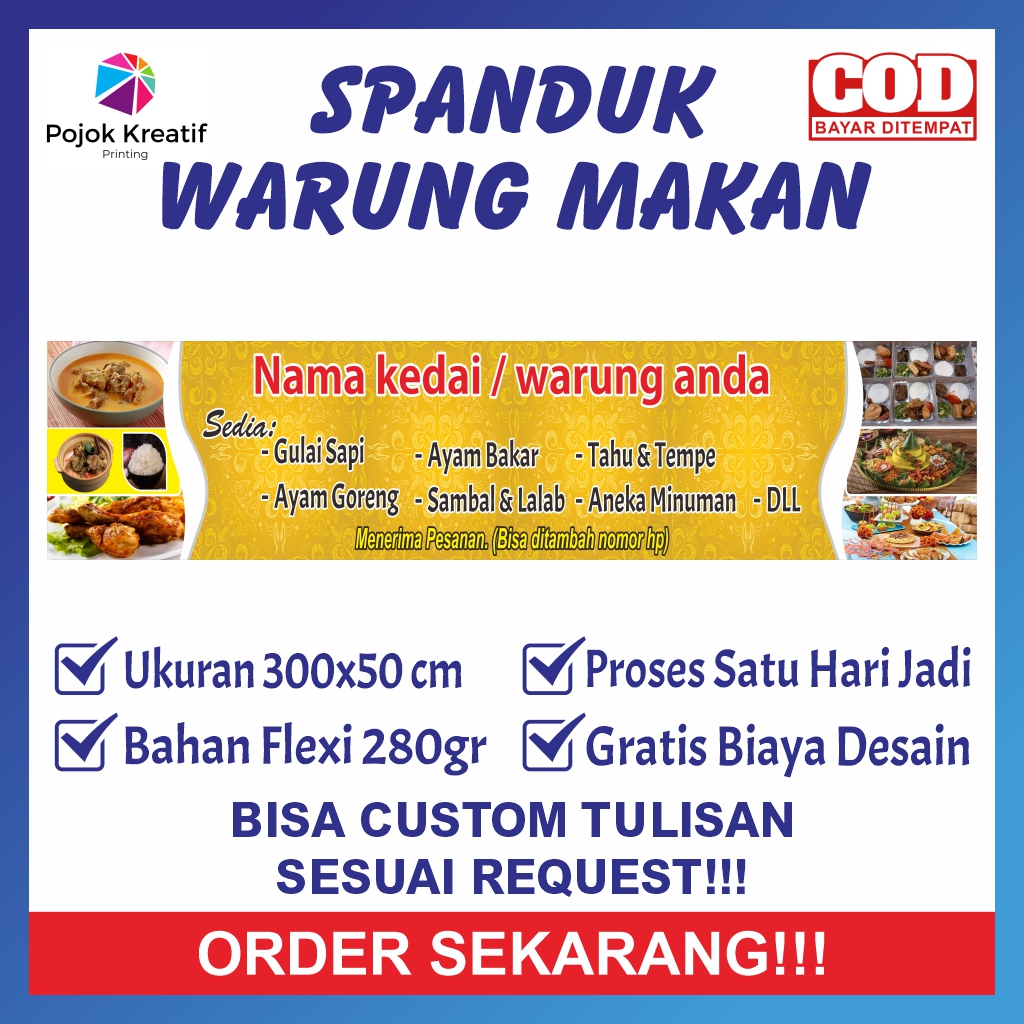 Spanduk Sepanduk Banner Benner Baner Bener Backdrop Plang Jualan Warung ...