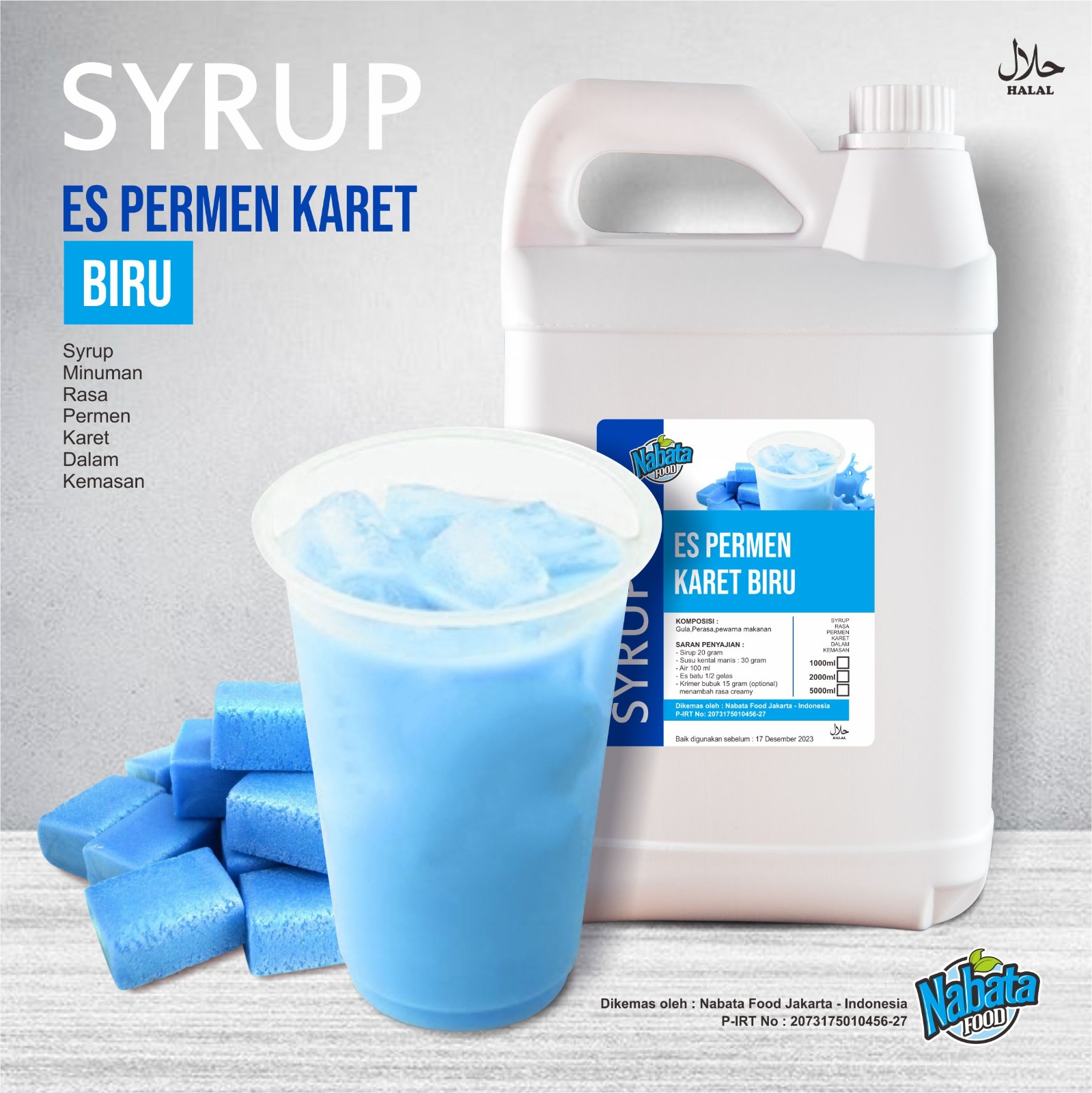 Sirup Permen Karet Biru 5 Liter | Lazada Indonesia