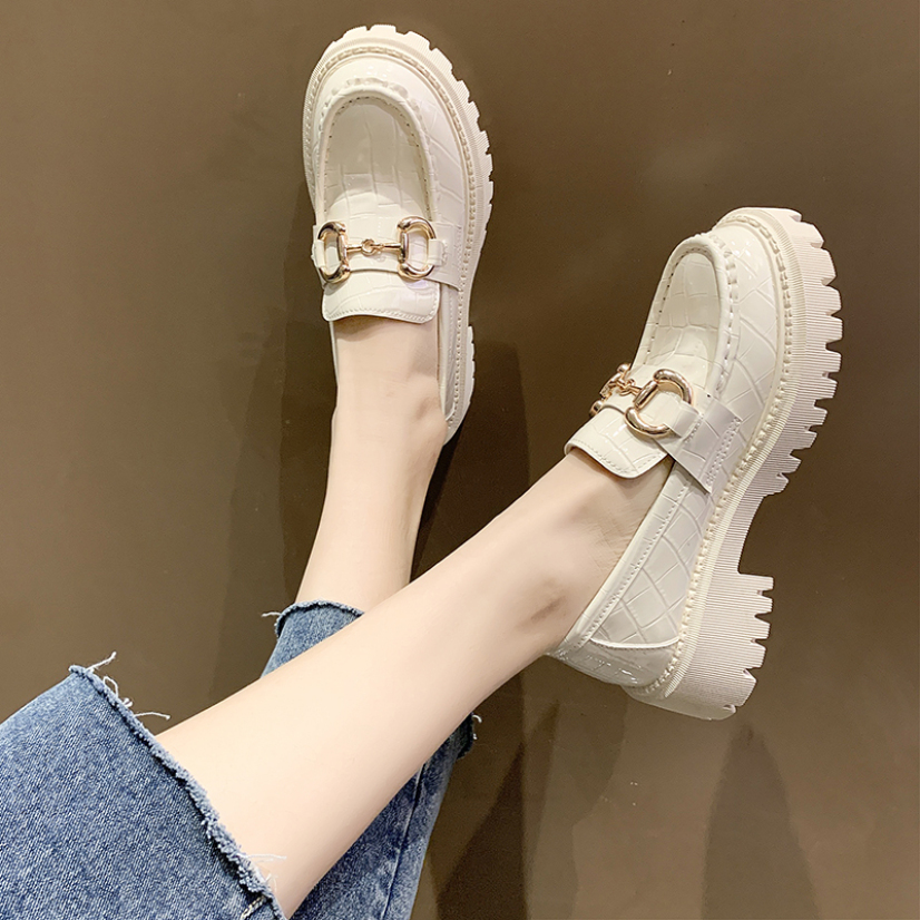 Giày Nữ Phong Cách Anh 2021 Mùa Xuân Mẫu Mới Đế Dày Phong Cách Nhật Bản JK Đồng Phục Da Sáng Bằng Sáng Chế Một Giày Lười Loafer Giày giá rẻ