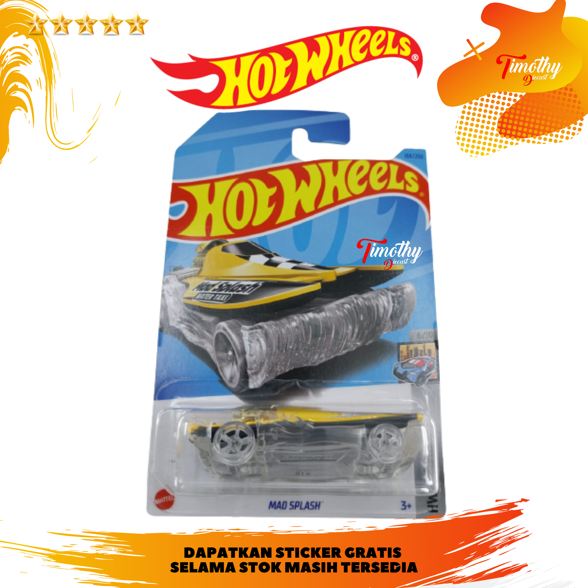 Hot Wheels Mad Splash Kuning Water Taxi Hw Metro Barang Original