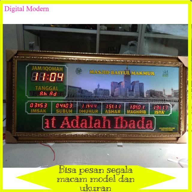 JAM DIGITAL Masjid jadwal sholat otomatis tipe standart plus running text Lazada Indonesia