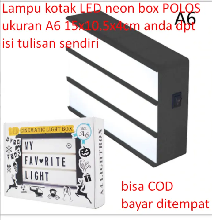 Lampu Kotak Led Neon Box Polos Ukuran A6 15x10 5x4cm Anda Dpt Isi Tulisan Sendiri Lazada Indonesia