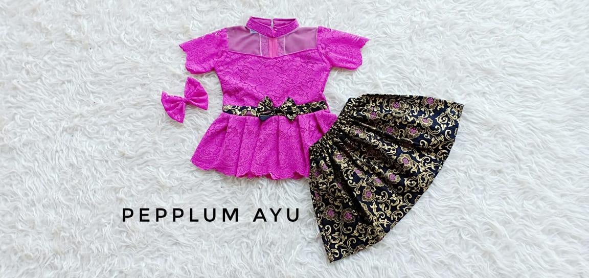 Kebaya Anak Perempuan Pepplum ayu bahan brukat halus Umur 1-5 Thn (Bisa Bayar ditempat)