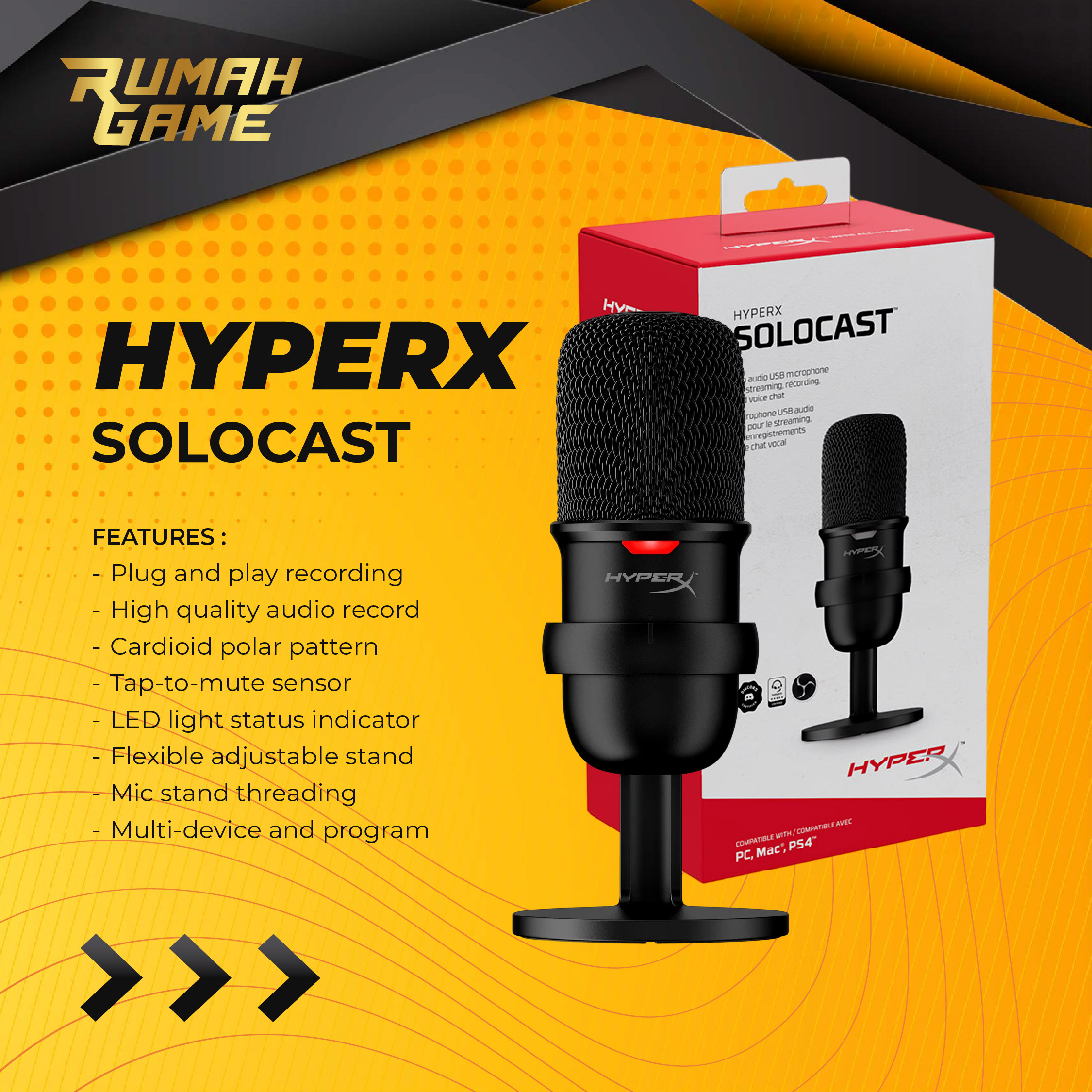 HyperX SoloCast - Plug N Play USB Microphone 