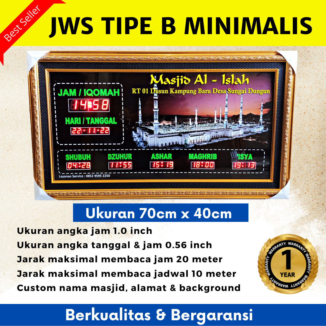 Jam Masjid Jadwal. Sholat Digital. Jam Digital Sholat. TIPE CB Ukuran