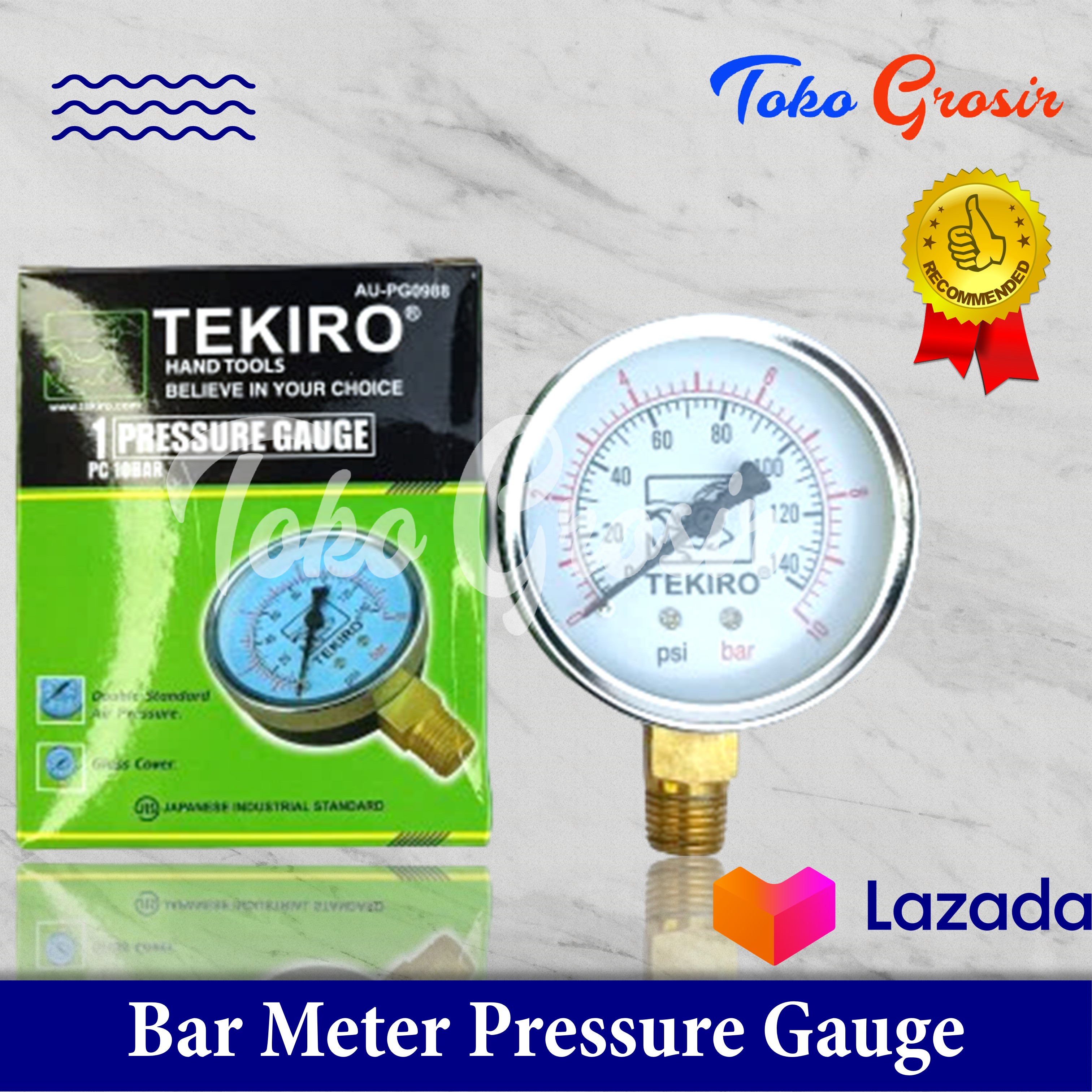 TEKIRO MANOMETER PRESSURE GAUGE 10 BAR Lazada Indonesia