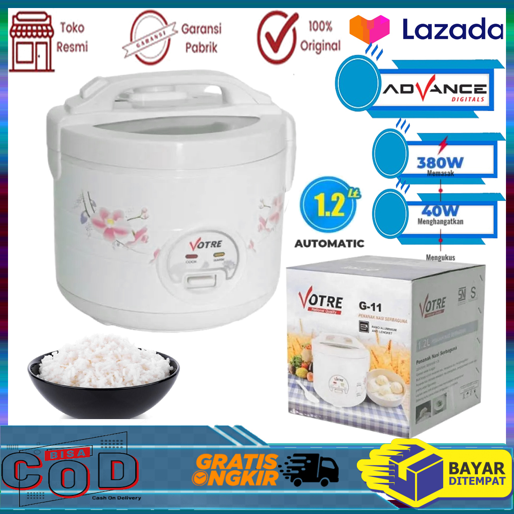 megic com Votre G11 Rice Cooker 1.2 Liter Penanak Nasi Serbaguna/Votre