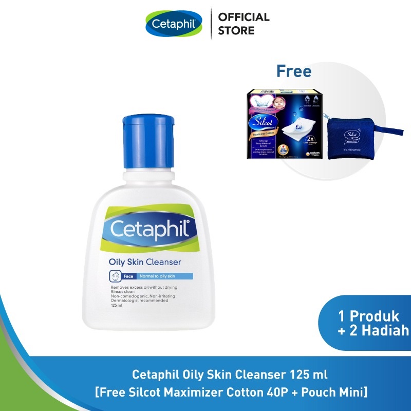 Cetaphil Oily Skin Cleanser 125ML [Free Silcot Maximizer Cotton 40P