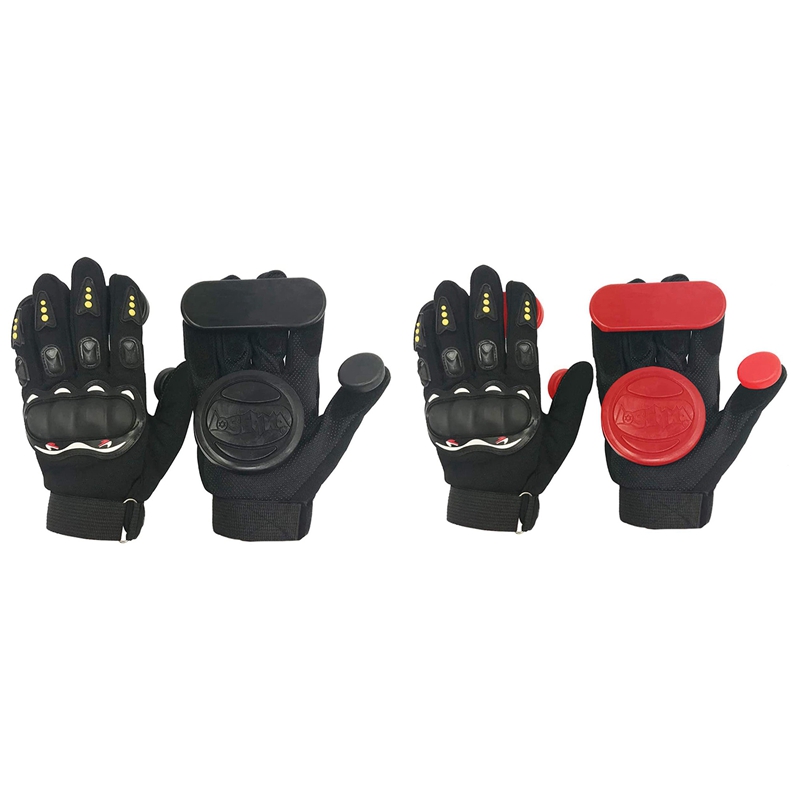 Guanti Da Skate TsoLay - Professionali Per Frenata, Materiale Microfibra, Colore Rosso, Taglia Unica - Foto 2