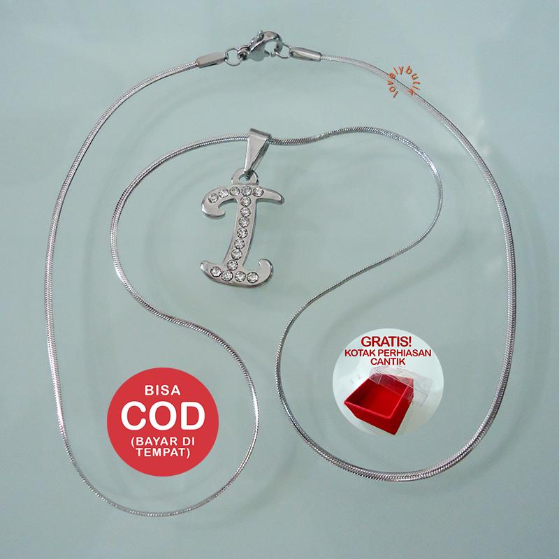 Lovely Honey Kalung Titanium Inisial I Silver Wanita / Kalung Titanium Wanita / Kalung Titanium / Aksesoris / Aksesoris Wanita / Kalung Wanita