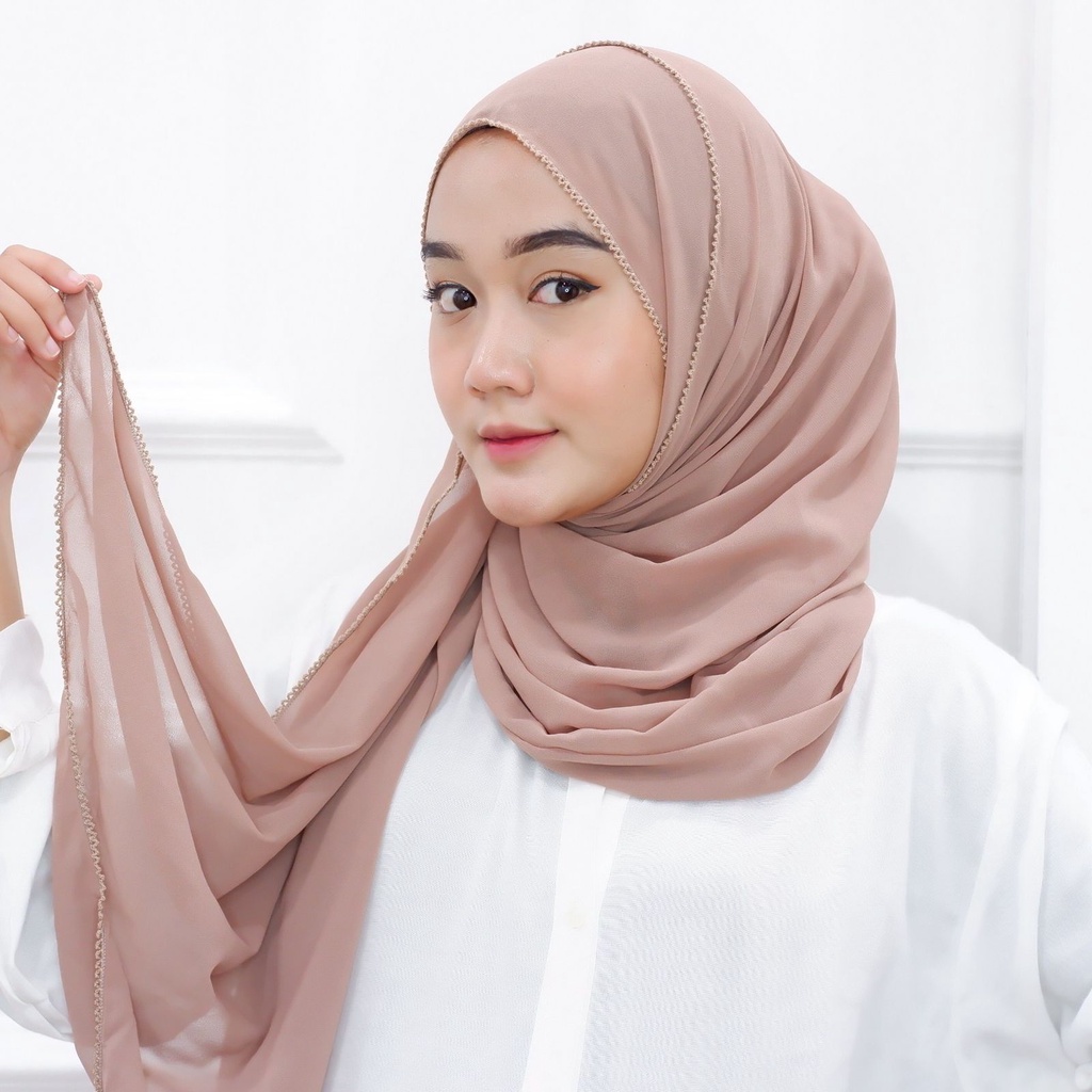 [ Hijabasket ] Hijab Pashmina Ceruty Crochet | Kualitas Premium