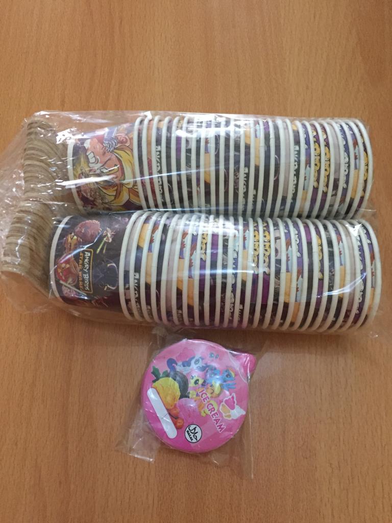 Paper Cup Besar|Gelas Paper Ice cream/Paper Besar 80ml (LENGKAP TUTUP ...