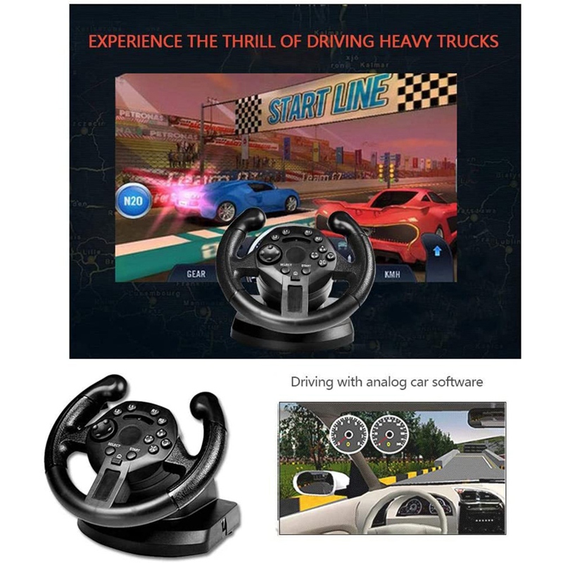 Game Racing Steering Wheel for Ps3/Pc Steering Wheel Vibration Joysticks Remote Controller Imulated Driving Controller