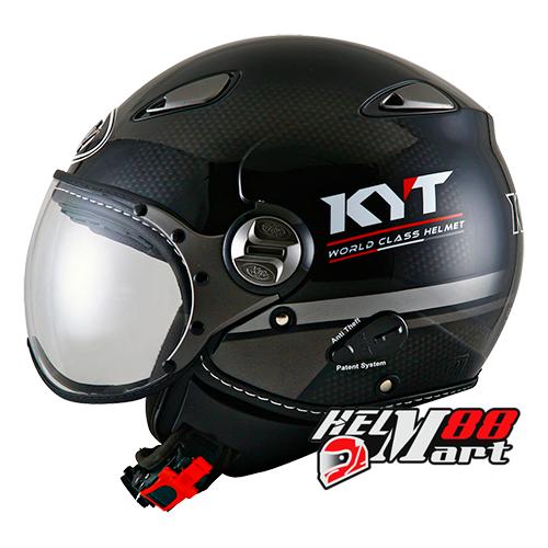 Helm KYT Elsico Motif Carbon Half Face Helm Retro