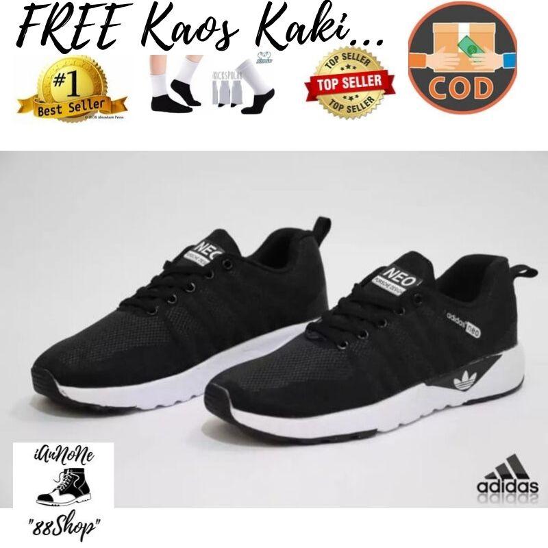 SEPATU ADIDAS_88 NEO HITAM (ADB-02) SEPATU SNEAKERS ADIDAS/SEPATU NIKE/SEPATU SEKOLAH/SEPATU OLAHRAGA/COCOK BUAT FASHION-@DHINY88SHOP