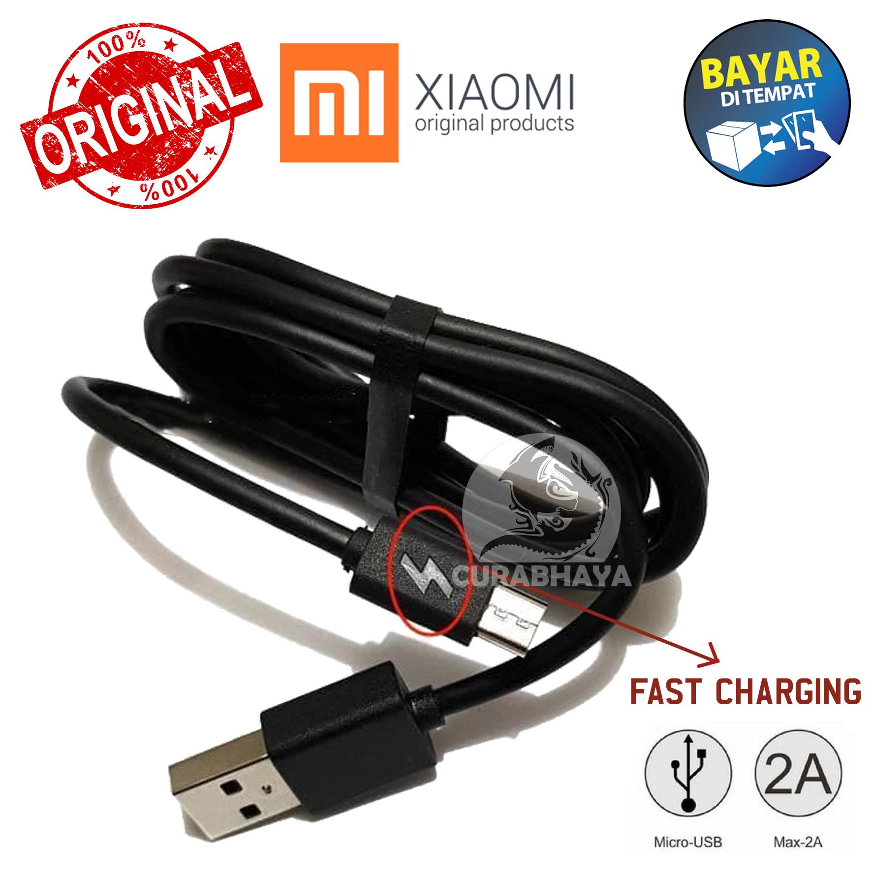 Curabhaya Data Cable / Kabel Data Charger Xiaomi Micro USB 2A Original OEM Fast Charging for Redmi 1S 2S 3 4 4A 5A 6 6A Pro Note 1 2 3 5A 4X Mi4i