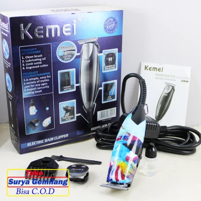 Kemei KM - 7021 Detailer Alat cukur Rambut 2 in 1 Clipper Pemangkas rambut