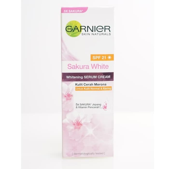 garnier sakura white serum cream spf 21