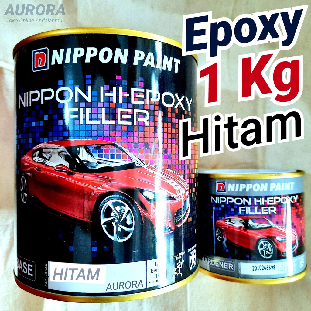 Nippon HiEpoxy Filler Black 1Kg / Epoxy Hitam Nippe untuk Dasaran Cat