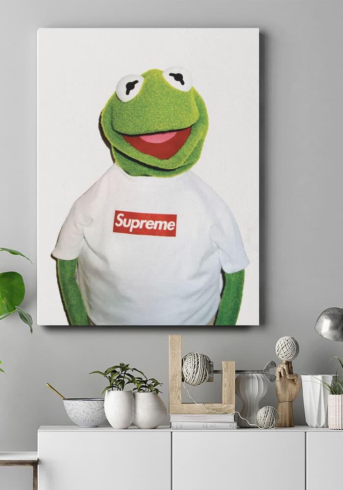 supreme kermit poster framed
