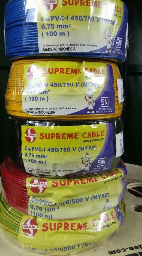 Kabel Listrik Serabut NYAF 0,75mm SUPREME Roll 100m