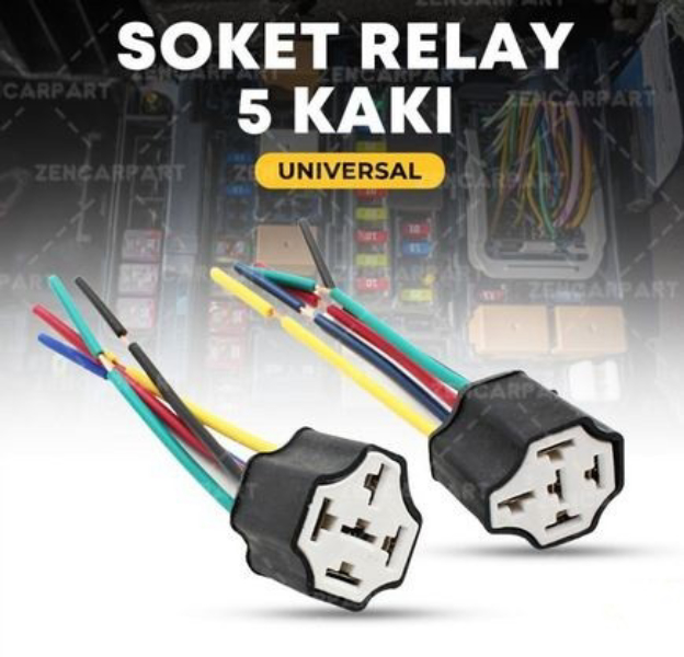 Rumah Soket Relay 5 kaki klakson lampu socket fitting kabel keramik