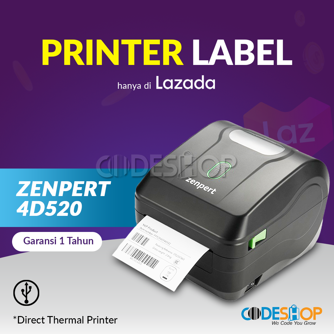 Printer Barcode TSC Zenpert 4D520 Cetak Label Direct Thermal (6 IPS