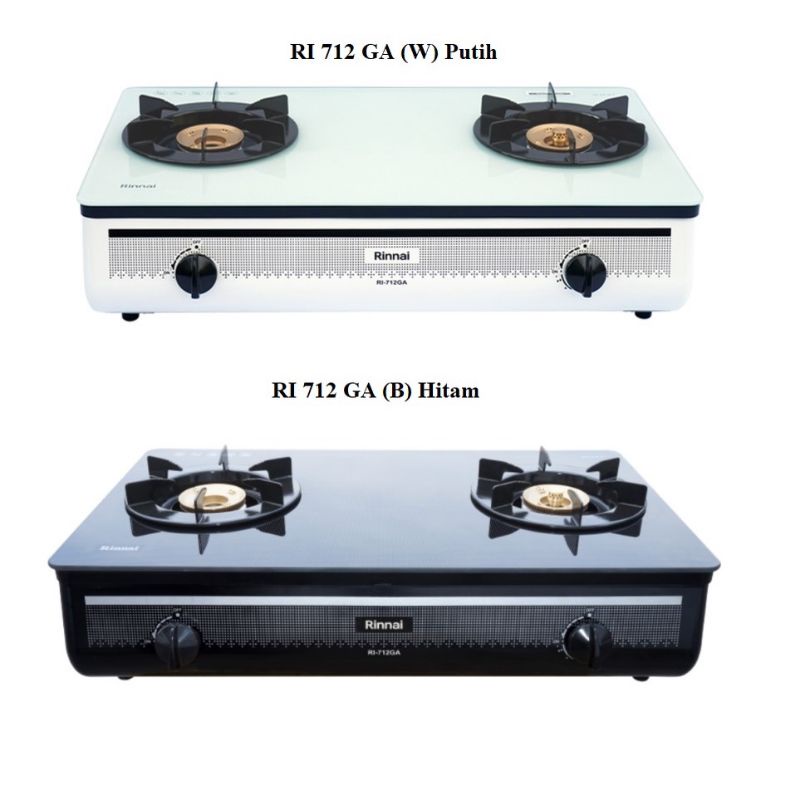 Kompor Gas Rinnai Tungku Ri 712 GA Tempered Gl Kaca Kompor Gas