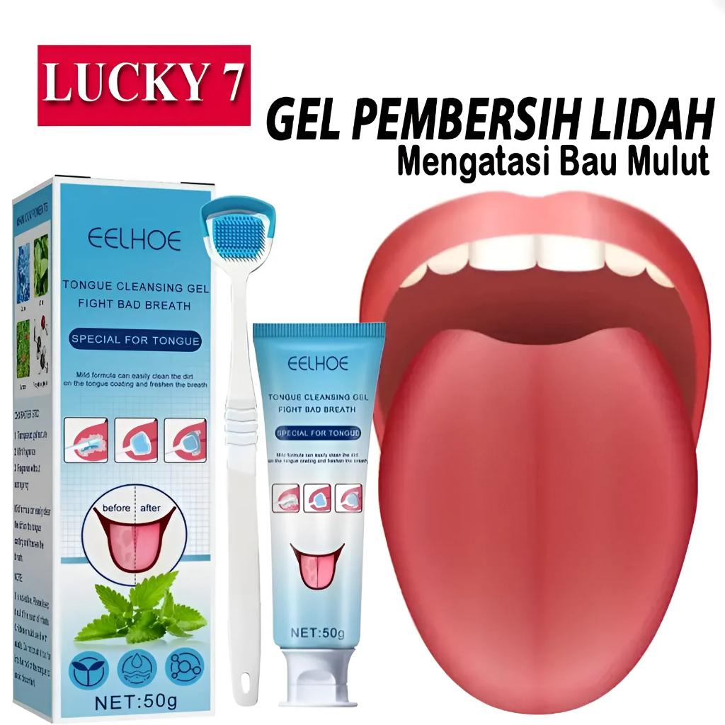 EELHOE Tongue Cleansing Gel With Silicone Brush Jel Pembersih Lidah